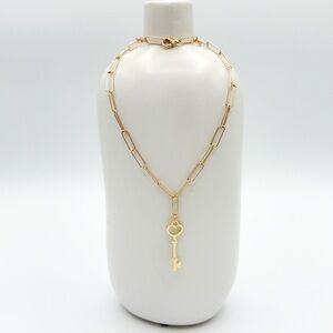 Gold filled paperclip chain and key